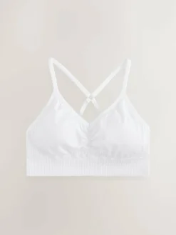 Sale Next Seamless Strappy Sports Bra White
