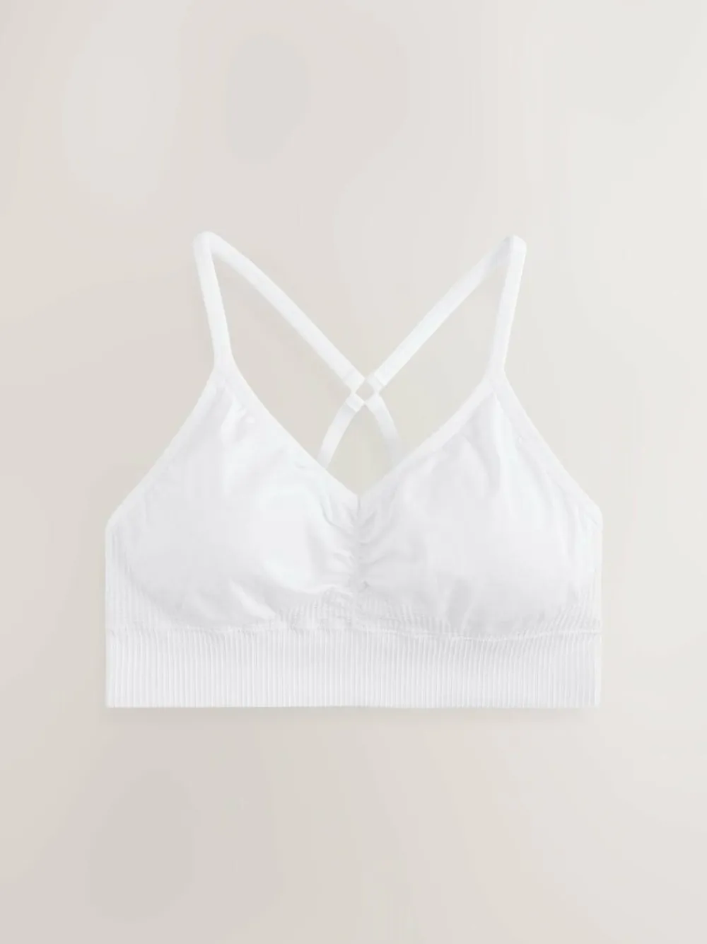 Sale Next Seamless Strappy Sports Bra White