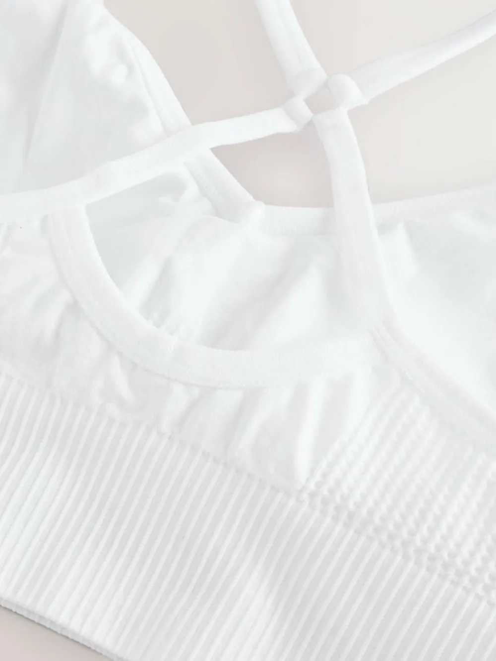 Sale Next Seamless Strappy Sports Bra White