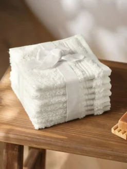 Next Set of 7 Egyptian Cotton Face Cloths^ Towels & Bathmats
