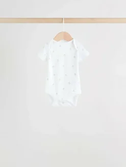 Next White Short Sleeve Baby Bodysuits 5 Pack^BOY Unisex|Bodysuits & Vests