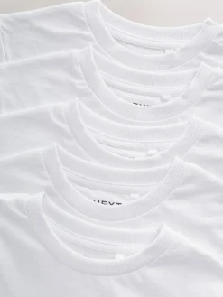 Next White Short Sleeve T-Shirts 5 Pack (3-16yrs)^BOY Tops|T-Shirts