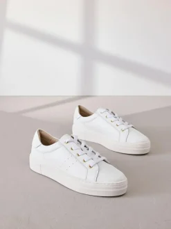 Next Signature Premium Leather Lace-Up Trainers^Women Sneakers