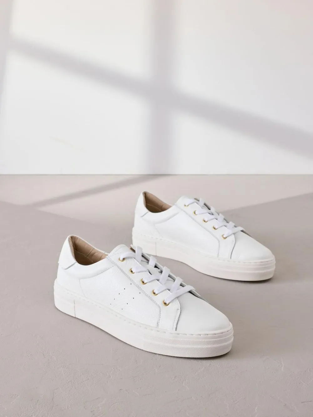 Next Signature Premium Leather Lace-Up Trainers^Women Sneakers