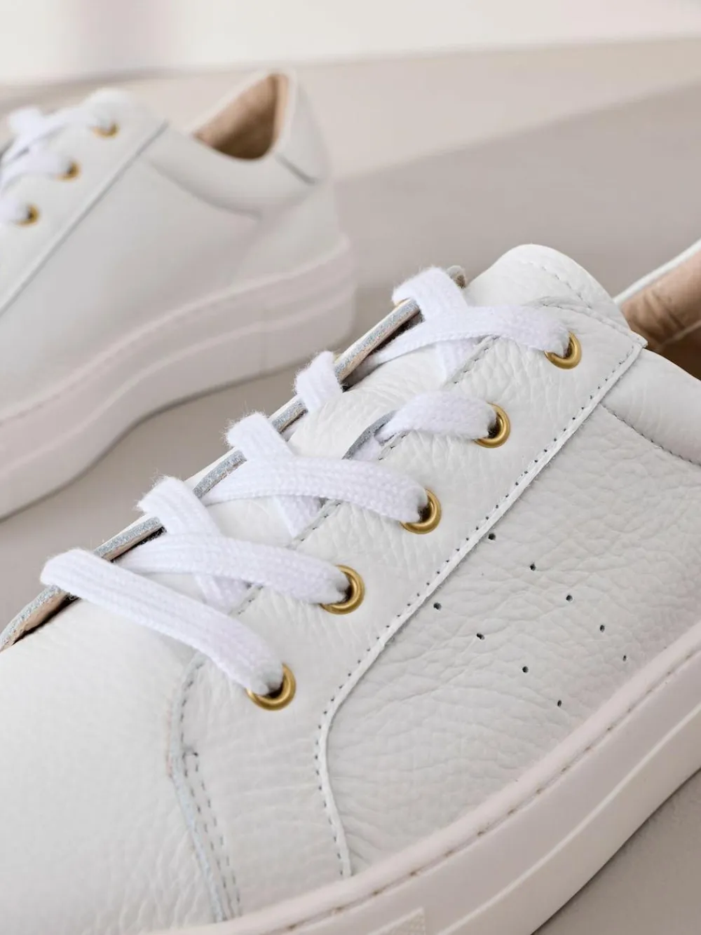 Next Signature Premium Leather Lace-Up Trainers^Women Sneakers