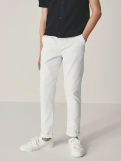 New Next White Skinny Fit Stretch Chino Trousers (3-17yrs)