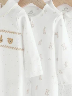 Online Next White Sleepsuits 3 Pack (0-2yrs)