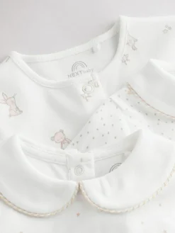 Online Next White Sleepsuits 3 Pack (0-2yrs)
