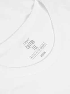 Online Next Slim Fit 100% Cotton Layering T-Shirts 5 Pack White