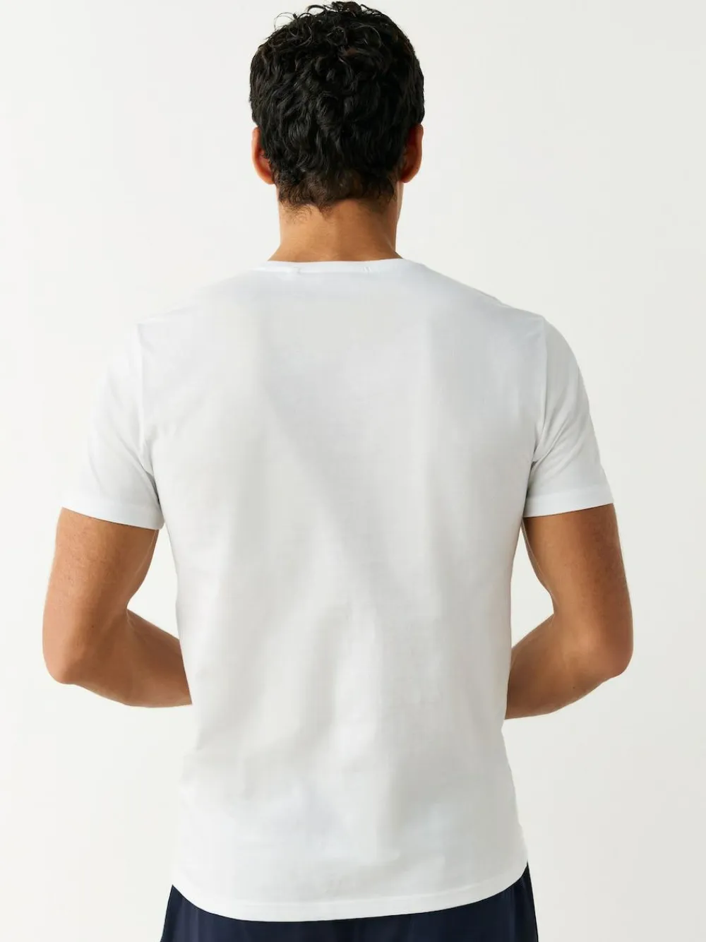 Discount Next Slim Fit 100% Cotton V-Neck Layering T-Shirts 5 Pack White