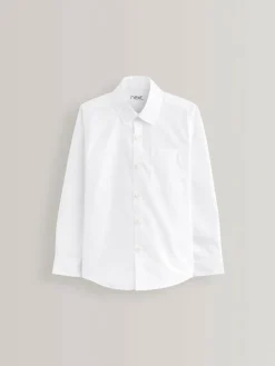 Sale Next White Slim Fit 5 Pack Long Sleeve School Shirts (3-17yrs)