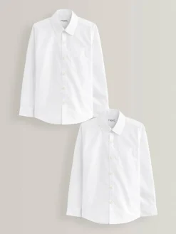 Sale Next White Slim Fit 2 Pack Long Sleeve School Shirts (3-17yrs)