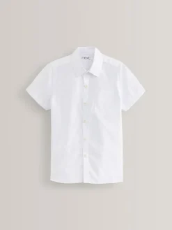 Outlet Next White Slim Fit 5 Pack Short Sleeve School Shirts (3-17yrs)