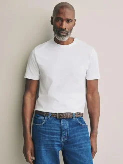 Clearance Next Slim Fit Signature SUPIMA® Cotton Crew Neck T-Shirt White