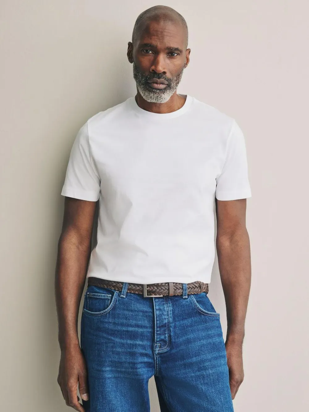 Clearance Next Slim Fit Signature SUPIMA® Cotton Crew Neck T-Shirt White