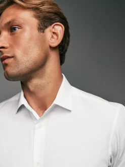 Clearance Next White Slim Fit Single Cuff Easy Care Smart Shirts 3 Pack