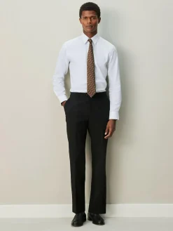 Discount Next Slim Fit Textured Long Sleeve Formal Shirt with Trim White