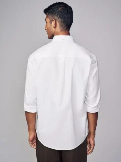 New Next White Soft Touch Oxford Long Sleeve Shirt