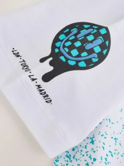 Next White Spray Graffiti Relaxed Fit Short Sleeve Graphic T-Shirt (3-16yrs)^BOY T-Shirts