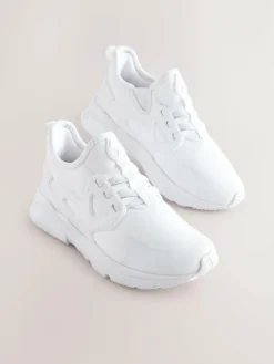 Clearance Next White Standard Fit (F) Elastic Lace Trainers