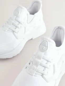 Clearance Next White Standard Fit (F) Elastic Lace Trainers