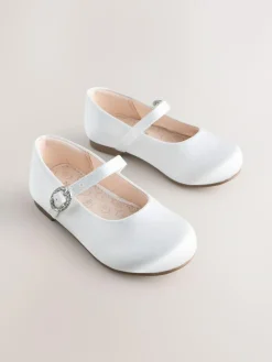 Hot Next White Standard Fit (F) Flower Girl Occasion Mary Jane Shoes