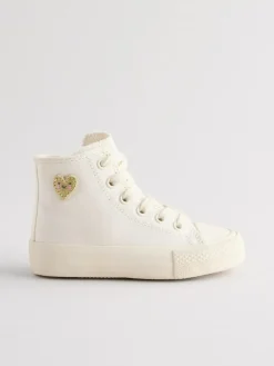 Next White Standard Fit (F) High Top Trainers^ Sneakers|Sneakers