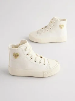 Next White Standard Fit (F) High Top Trainers^ Sneakers|Sneakers