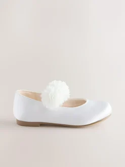 Sale Next Standard Fit (F) Satin Flower Girl Occasion Mary Jane Shoes White