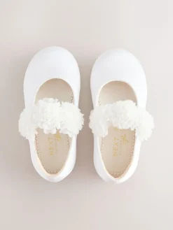 Sale Next Standard Fit (F) Satin Flower Girl Occasion Mary Jane Shoes White