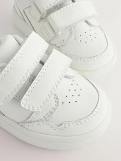 Next Standard Fit (F) Touch Fastening Leather First Walker Baby Shoes White