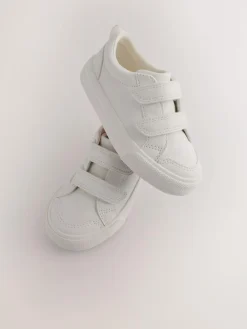 Online Next Standard Fit (F) Two Strap Touch Fastening Trainers White
