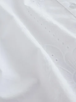 Next White Statement Collar Broderie Long Sleeve Blouse^Women Blouses & Shirts