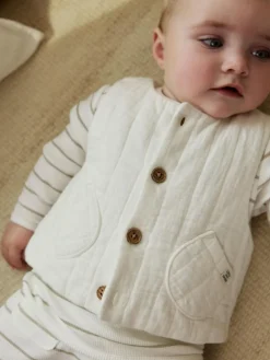 Next White Stripe Baby Gilet Top and Leggings Set (0mths-2yrs)^ Sets & Coords