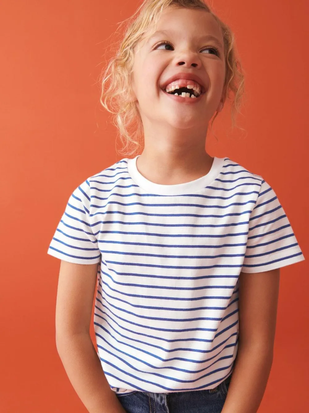 Next White Stripe T-Shirt (3-16yrs)^ Tops|T-Shirts