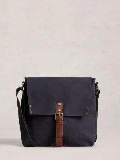 Clearance White Stuff Charlie Canvas Cross-Body Bag Black Chrome