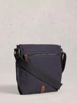 Clearance White Stuff Charlie Canvas Cross-Body Bag Black Chrome