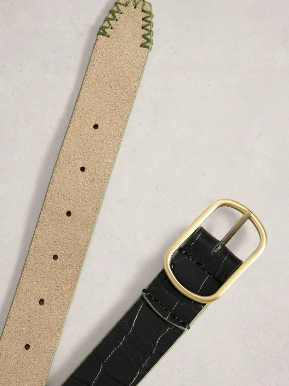 White Stuff Black Reversible Leather Belt^Women Belts