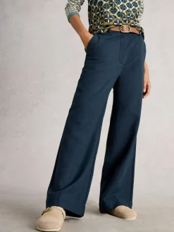 Outlet White Stuff Belle Tweedy Wide Leg Trousers Blue