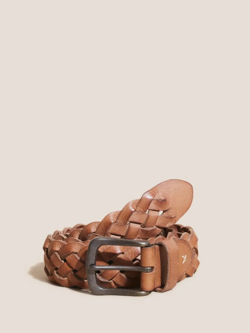 White Stuff Brown Weave Leather Belt^ Belts & Braces
