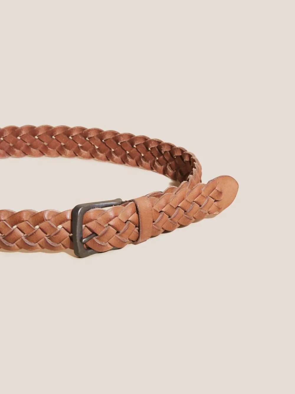 White Stuff Brown Weave Leather Belt^ Belts & Braces