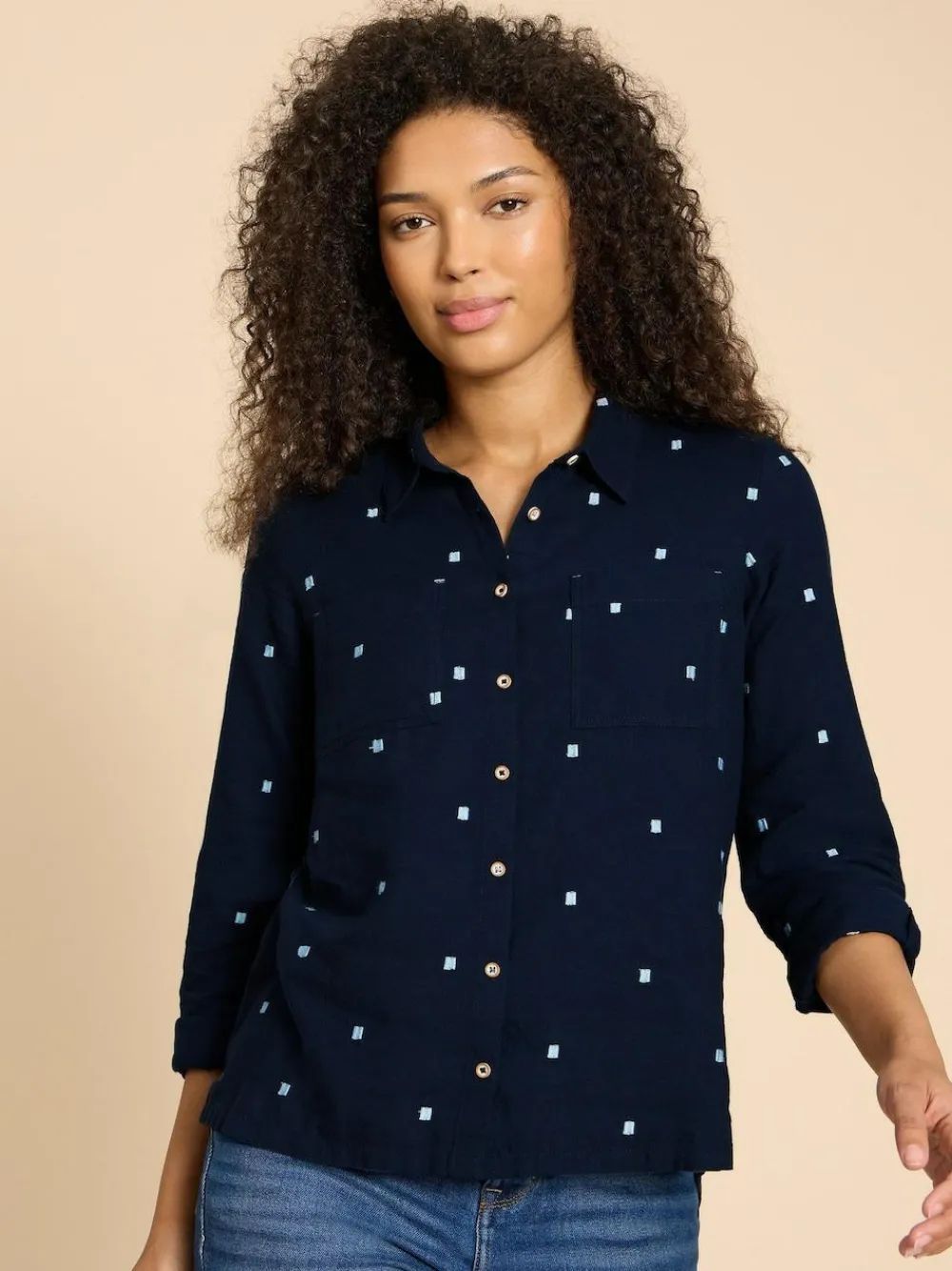 White Stuff Dark Blue Sophie Shirt
