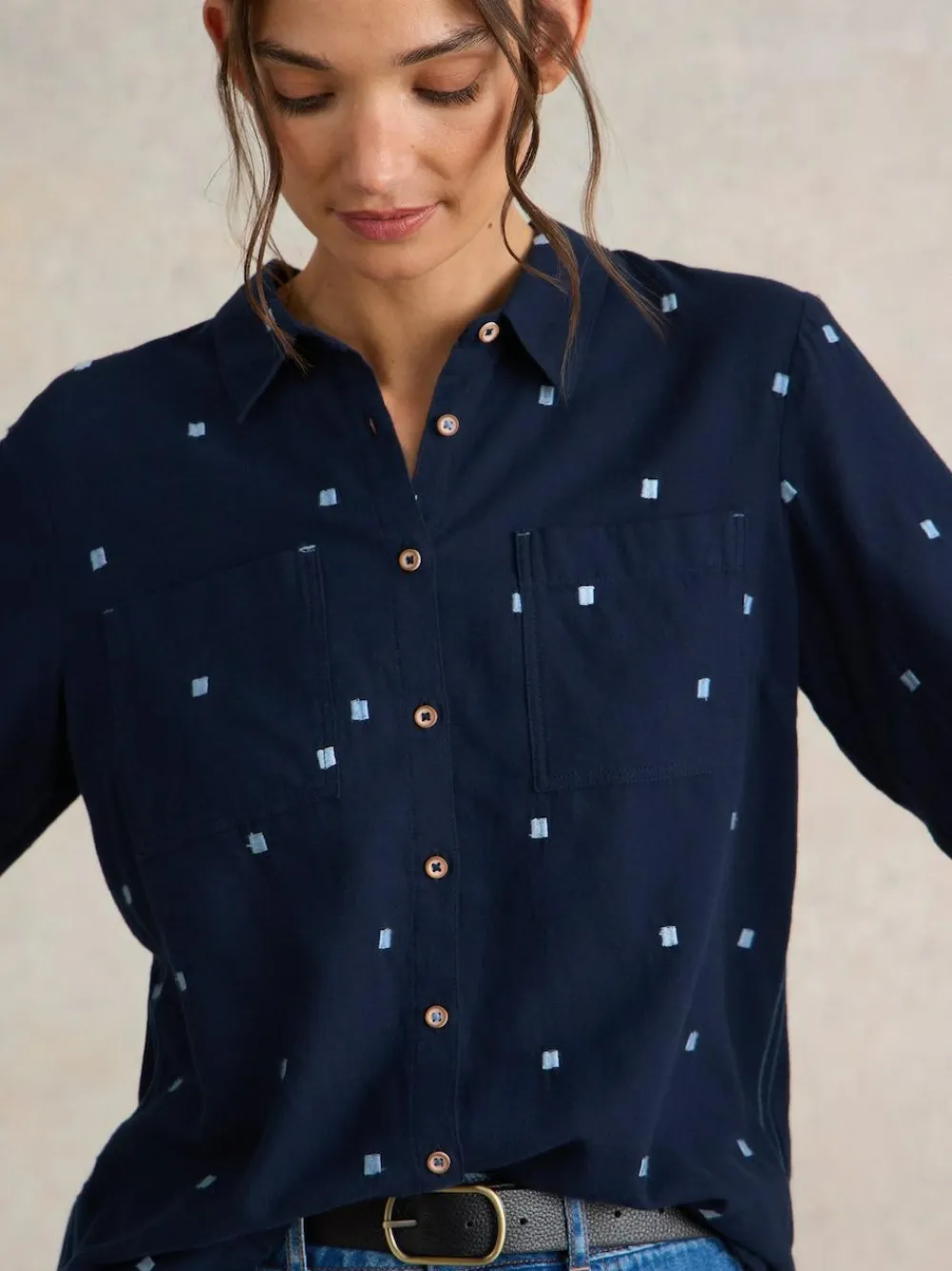 White Stuff Dark Blue Sophie Shirt
