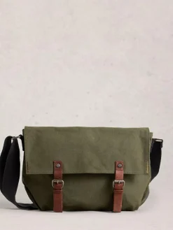 White Stuff Green Charlie Canvas Messenger Bag
