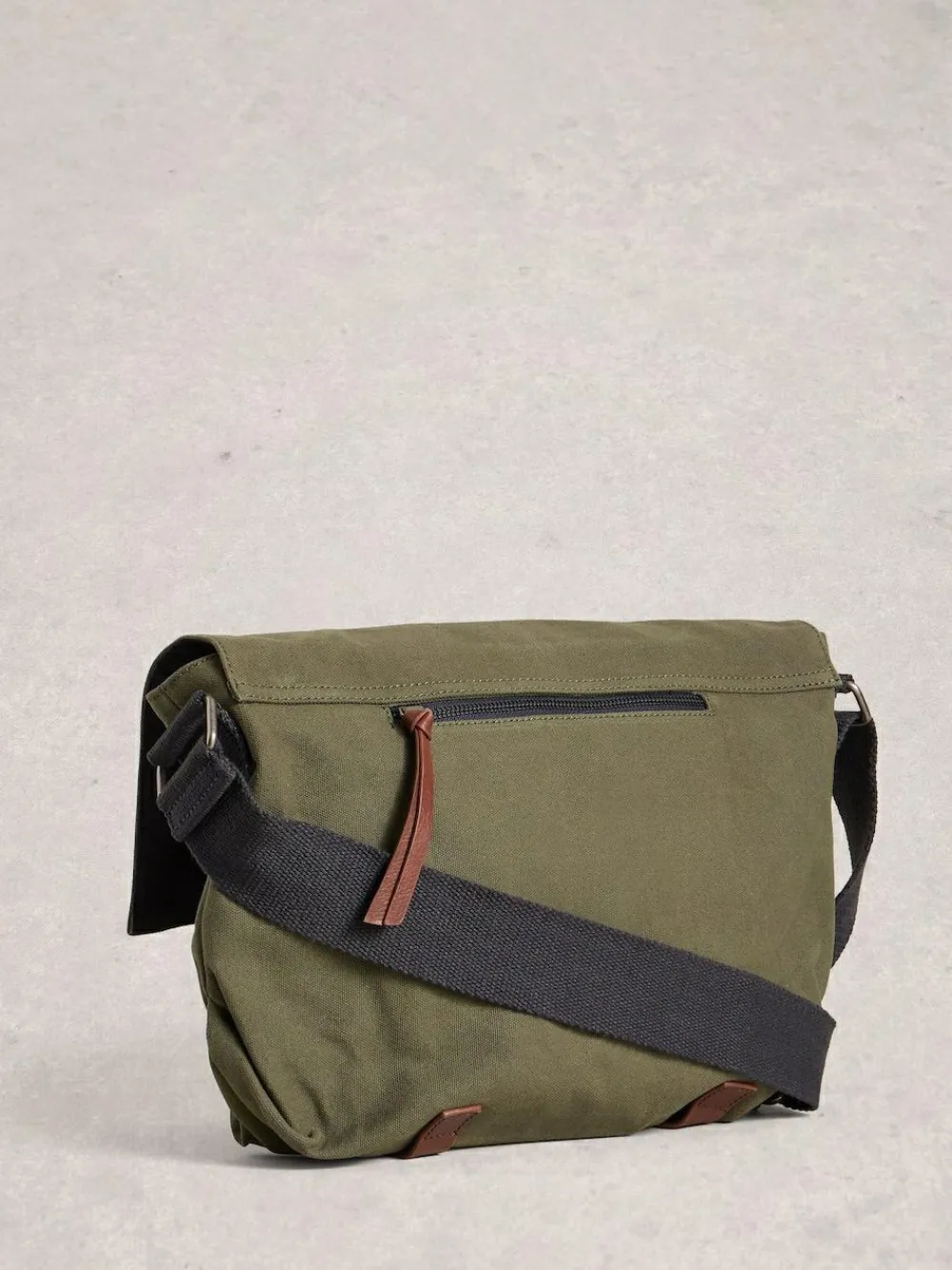 White Stuff Green Charlie Canvas Messenger Bag