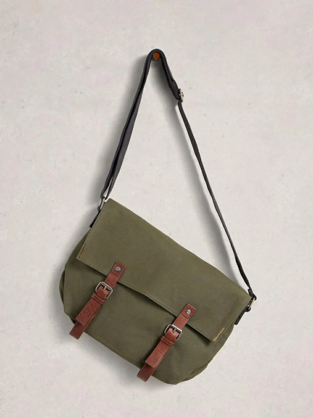 White Stuff Green Charlie Canvas Messenger Bag