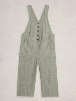 Sale White Stuff Viola Linen Dungaree Green
