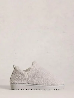 Discount White Stuff Borg Slipper Booties Grey