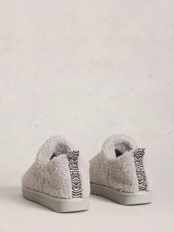 Discount White Stuff Borg Slipper Booties Grey