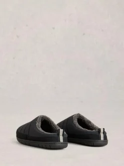 White Stuff Grey Nylon Puffer Mule^ Slippers|Slippers